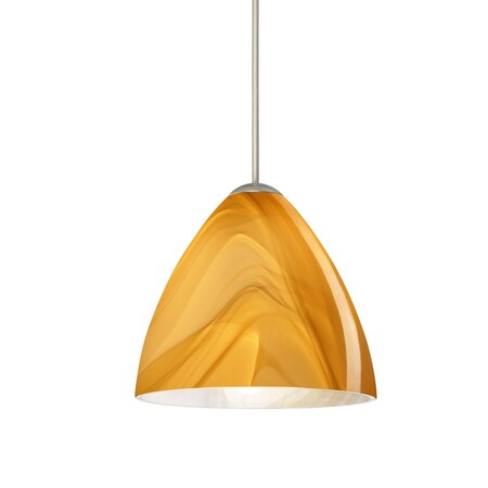 Besa Lighting Mia Cord Pendant, Honey, Satin Nickel Finish, 1x50W Halogen 1XT-1779HN-SN